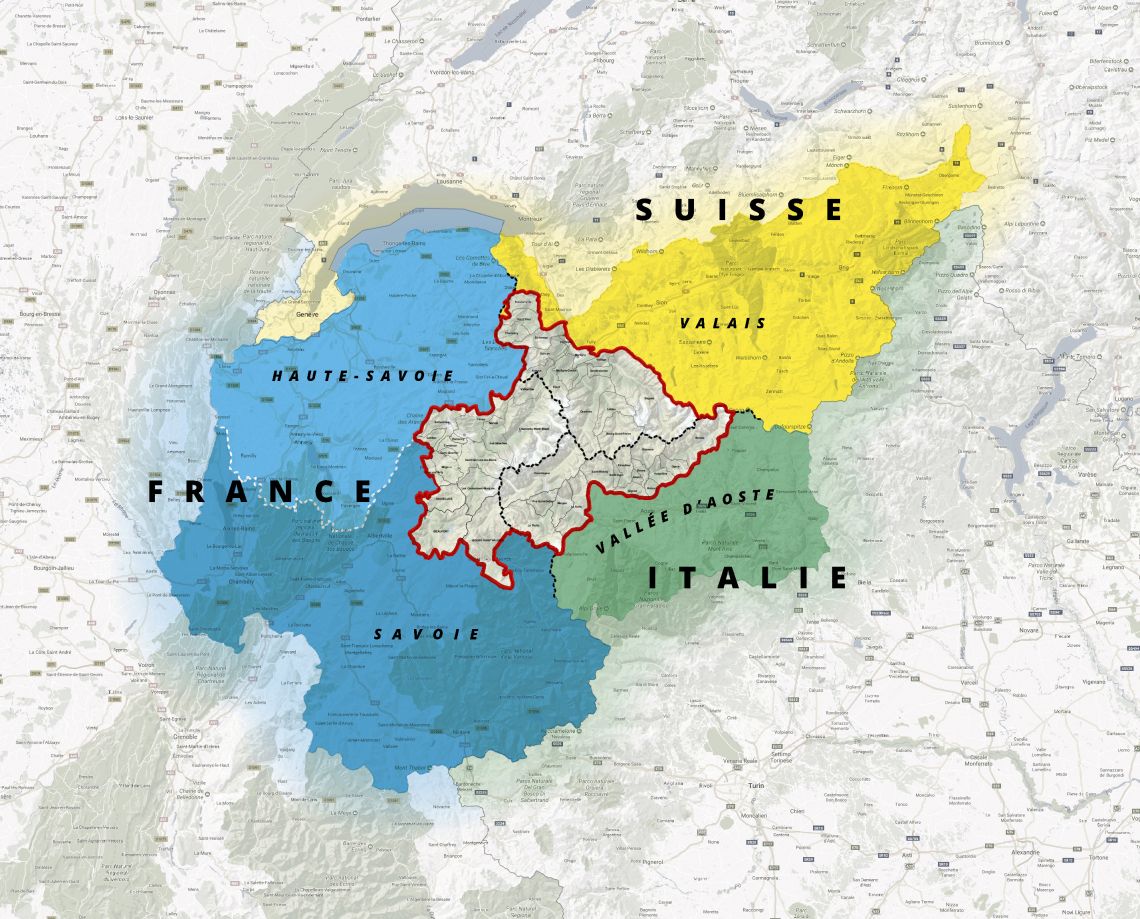 Le territoire de l'Espace Mont-Blanc aujourd'hui